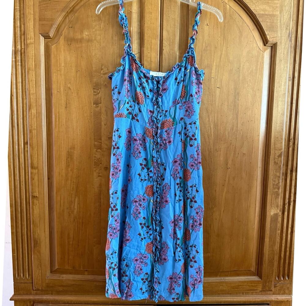 ASTR The Label blended blue knee length crepe sundress tea dress M medium - Picture 5 of 16